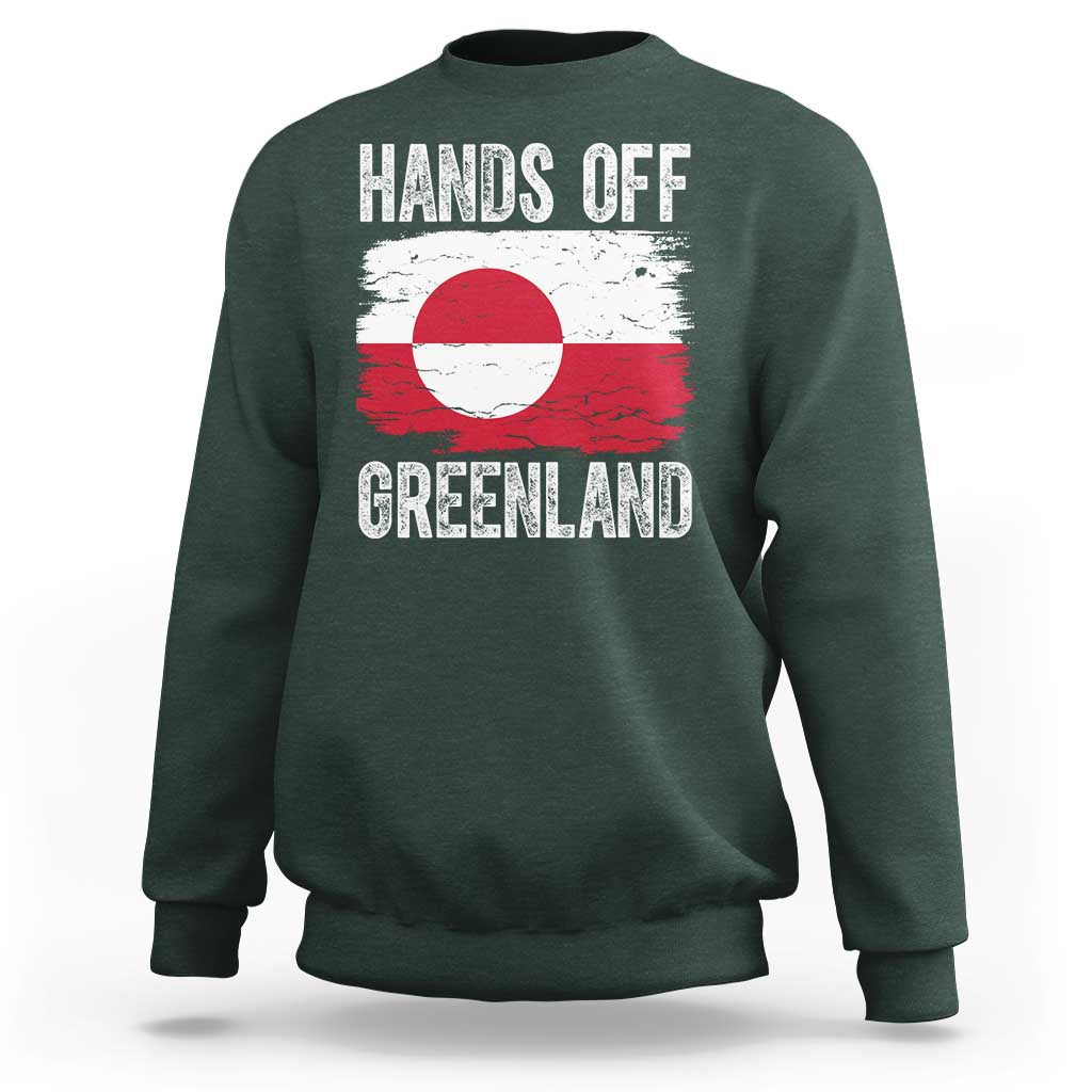Hands Off Greenland Sweatshirt Distressed Flag Resist Political Protest