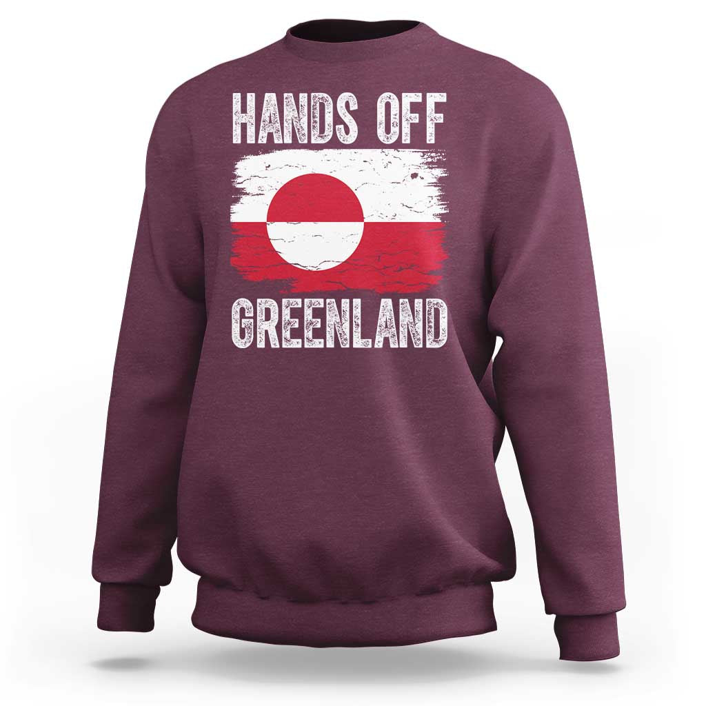 Hands Off Greenland Sweatshirt Distressed Flag Resist Political Protest