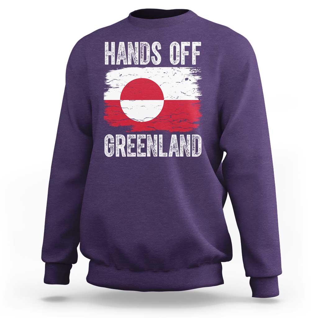 Hands Off Greenland Sweatshirt Distressed Flag Resist Political Protest