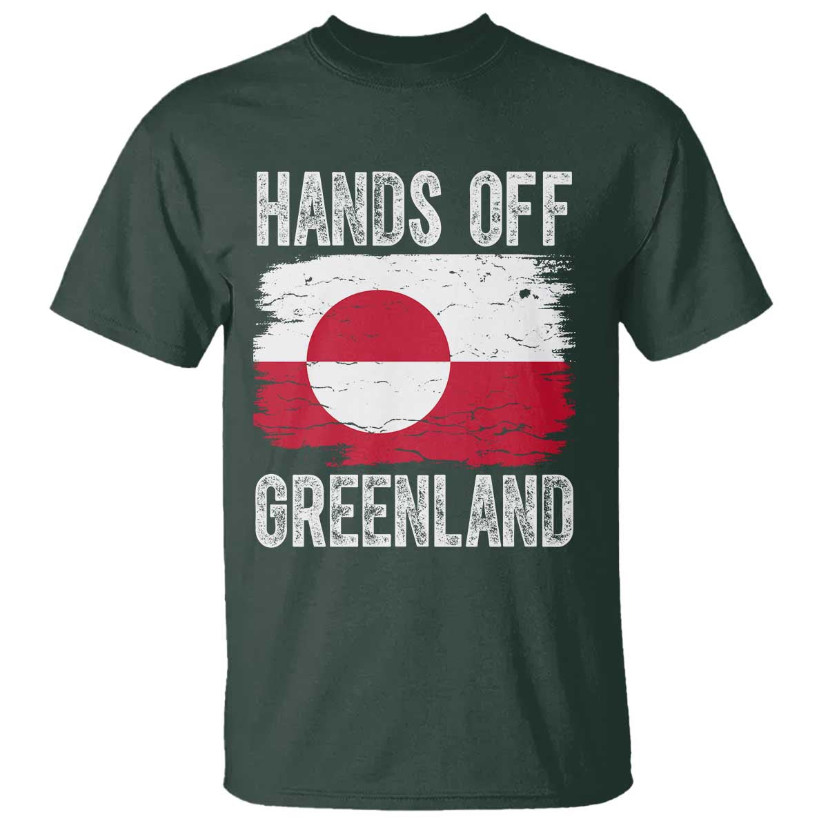Hands Off Greenland T Shirt Distressed Flag Resist Political Protest