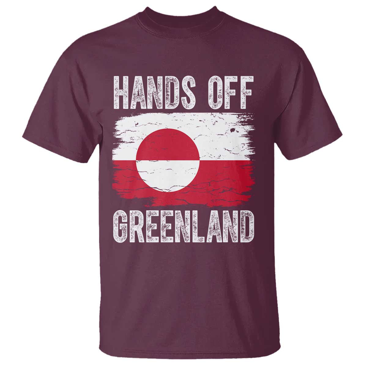 Hands Off Greenland T Shirt Distressed Flag Resist Political Protest