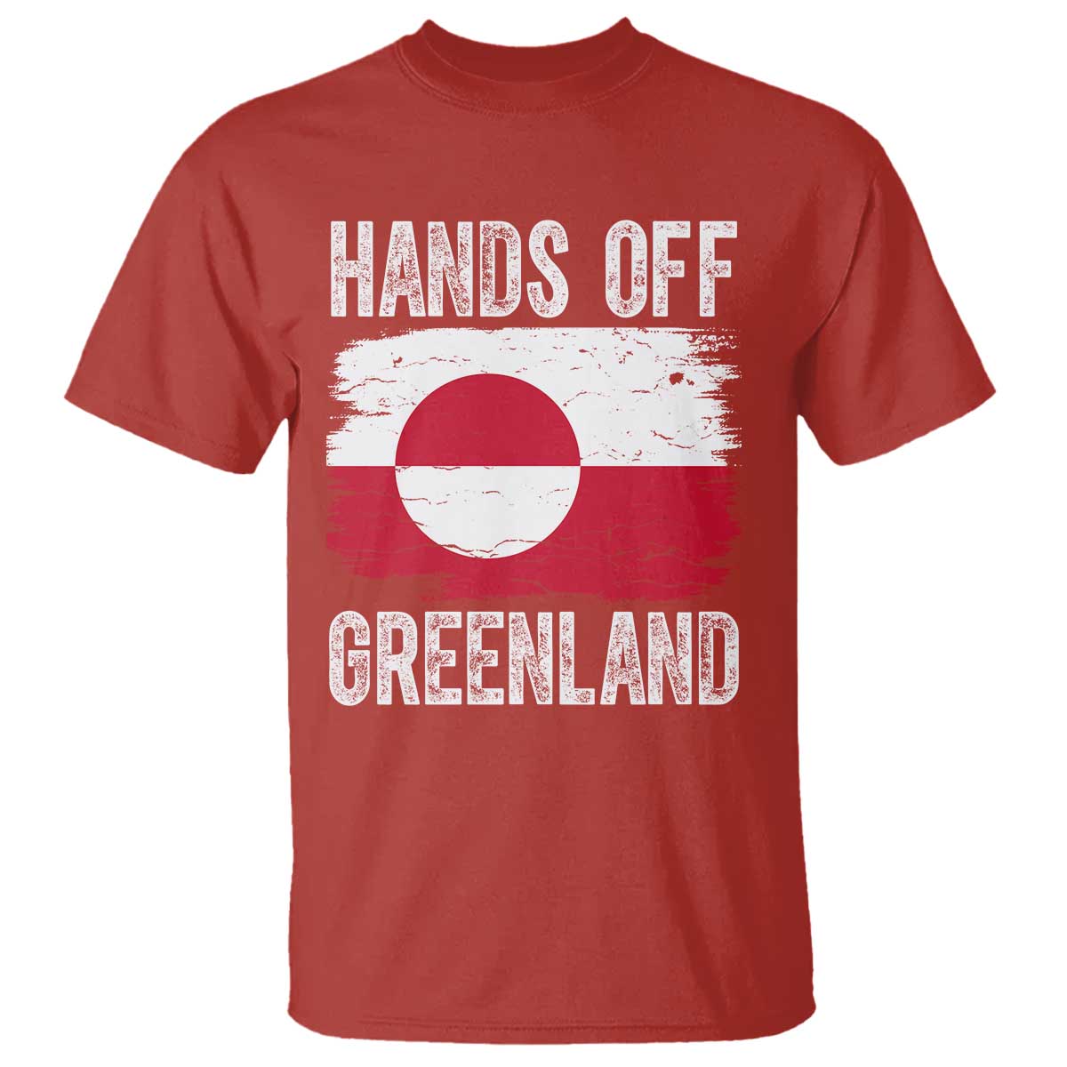 Hands Off Greenland T Shirt Distressed Flag Resist Political Protest