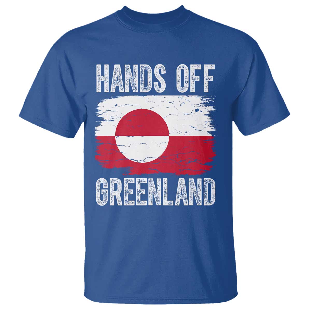 Hands Off Greenland T Shirt Distressed Flag Resist Political Protest