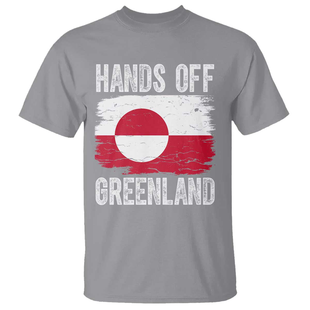 Hands Off Greenland T Shirt Distressed Flag Resist Political Protest