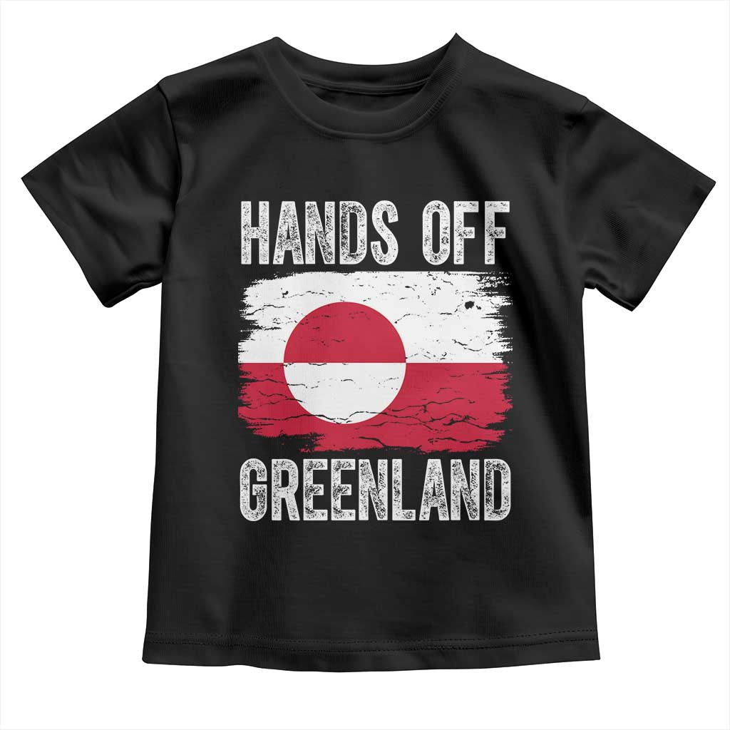 Hands Off Greenland Toddler T Shirt Distressed Flag Resist Political Protest