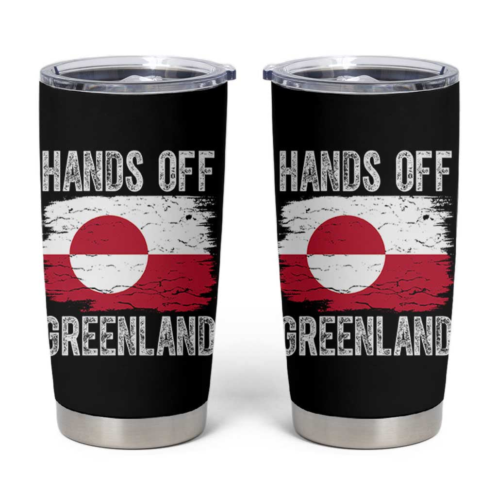 Hands Off Greenland Tumbler Cup Distressed Flag Resist Political Protest