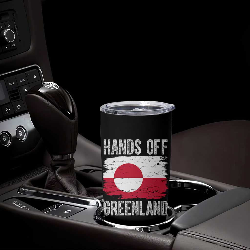 Hands Off Greenland Tumbler Cup Distressed Flag Resist Political Protest
