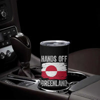 Hands Off Greenland Tumbler Cup Distressed Flag Resist Political Protest
