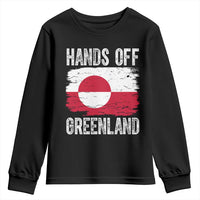 Hands Off Greenland Youth Sweatshirt Distressed Flag Resist Political Protest