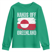 Hands Off Greenland Youth Sweatshirt Distressed Flag Resist Political Protest