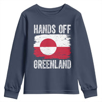 Hands Off Greenland Youth Sweatshirt Distressed Flag Resist Political Protest