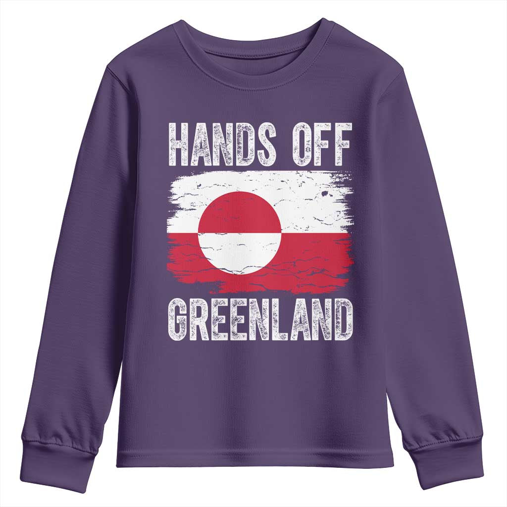Hands Off Greenland Youth Sweatshirt Distressed Flag Resist Political Protest