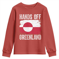 Hands Off Greenland Youth Sweatshirt Distressed Flag Resist Political Protest