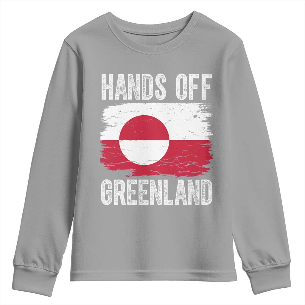 Hands Off Greenland Youth Sweatshirt Distressed Flag Resist Political Protest