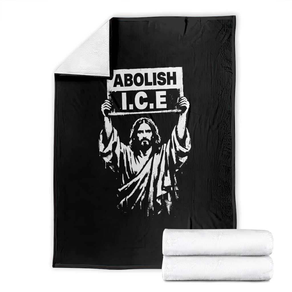Jesus Abolish Ice Protest Throw Blanket Religious Faith Justice and Freedom Resistance