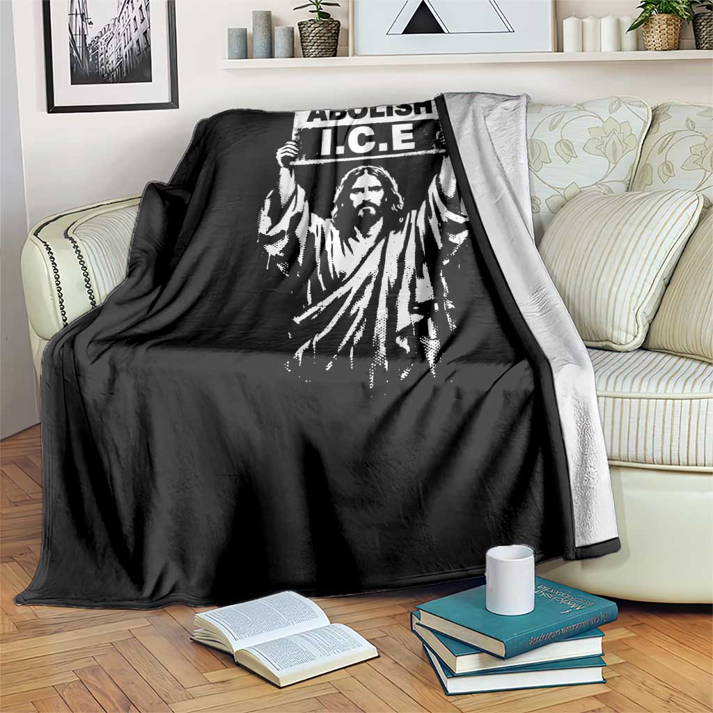 Jesus Abolish Ice Protest Throw Blanket Religious Faith Justice and Freedom Resistance