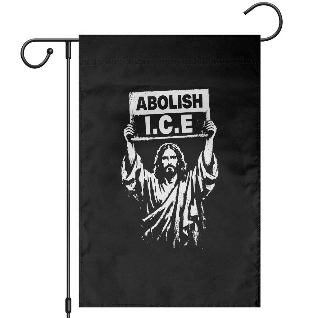 Jesus Abolish Ice Protest Garden Flag Religious Faith Justice and Freedom Resistance