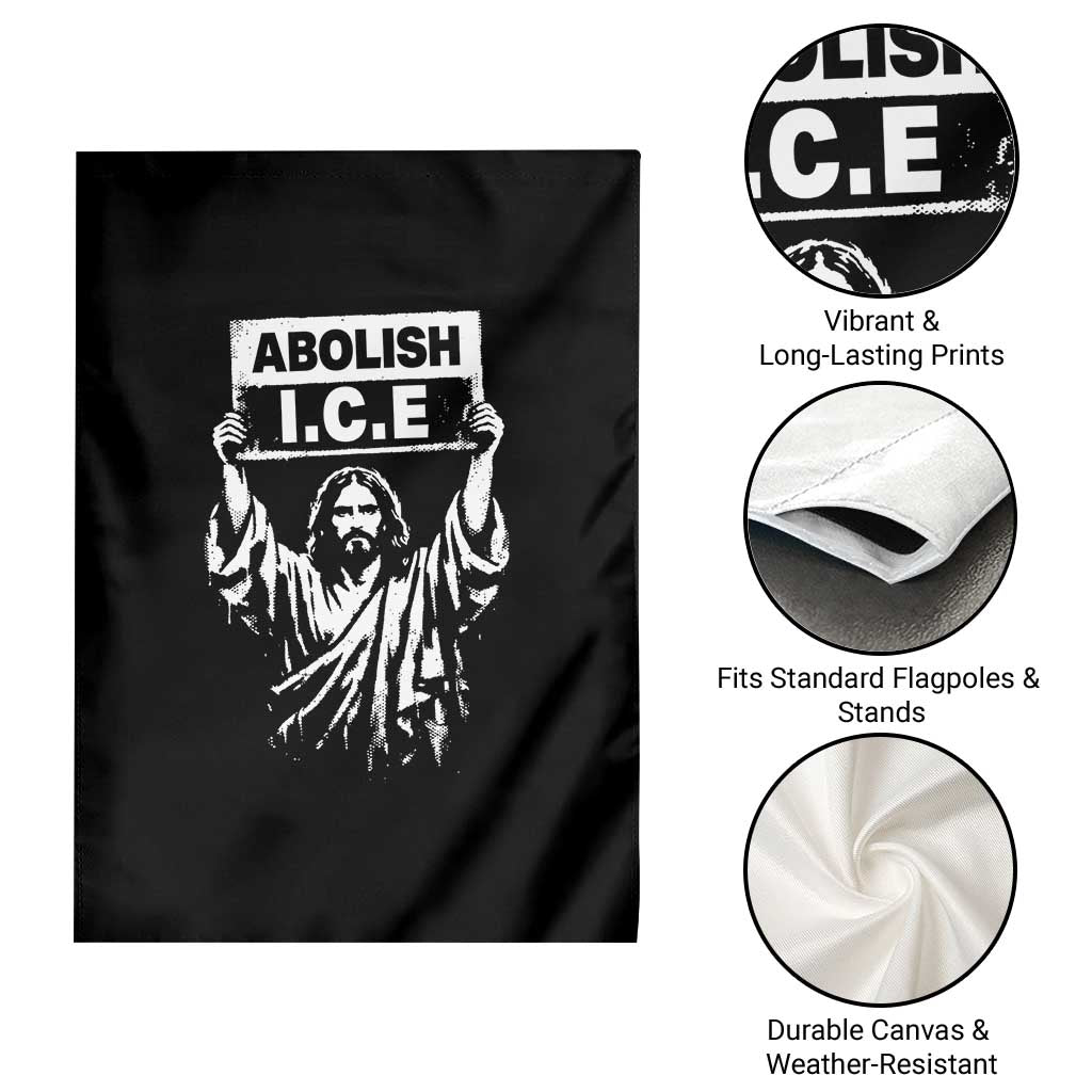 Jesus Abolish Ice Protest Garden Flag Religious Faith Justice and Freedom Resistance
