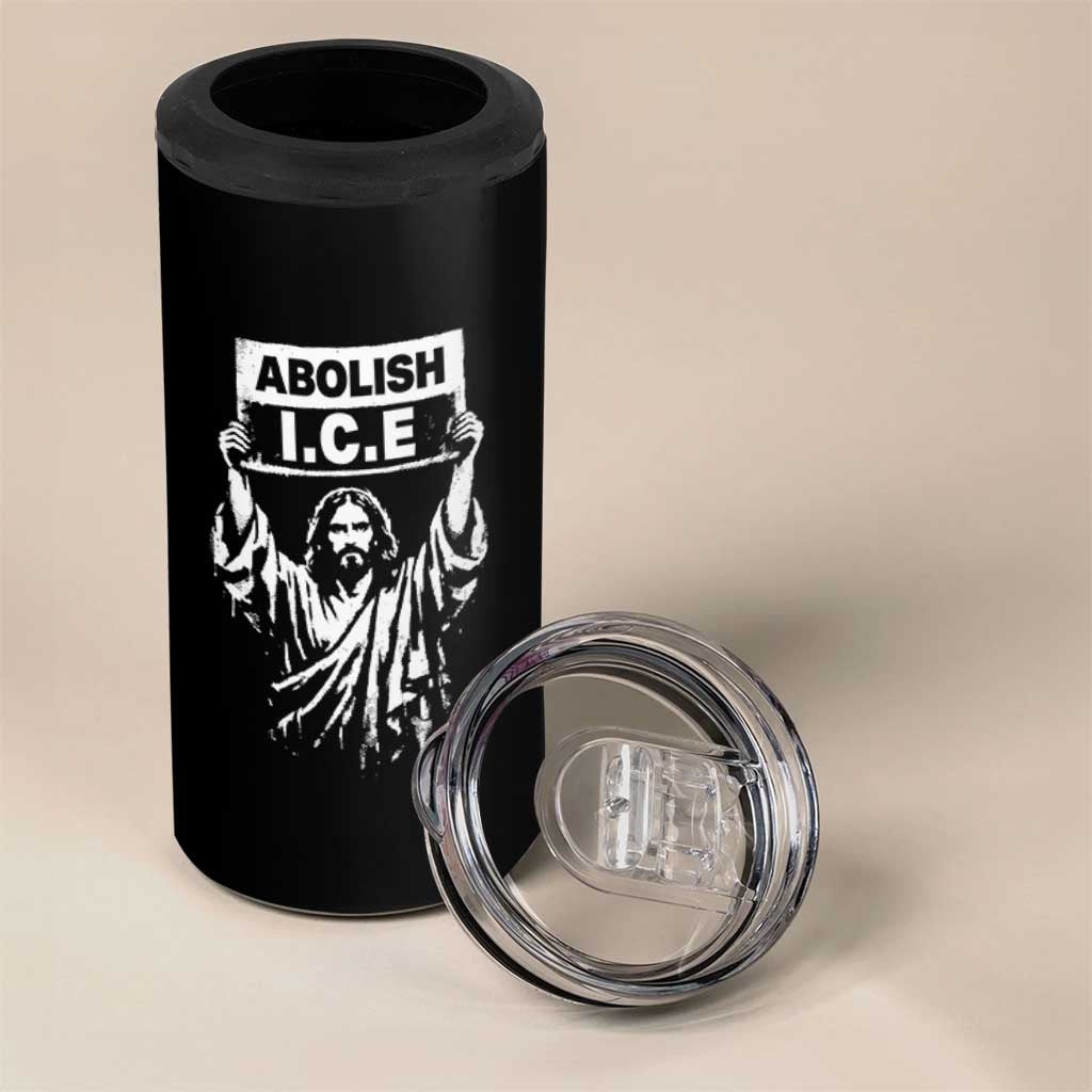 Jesus Abolish Ice Protest 4 in 1 Can Cooler Tumbler Religious Faith Justice and Freedom Resistance
