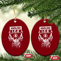 Jesus Abolish Ice Protest Ceramic Ornament Religious Faith Justice and Freedom Resistance