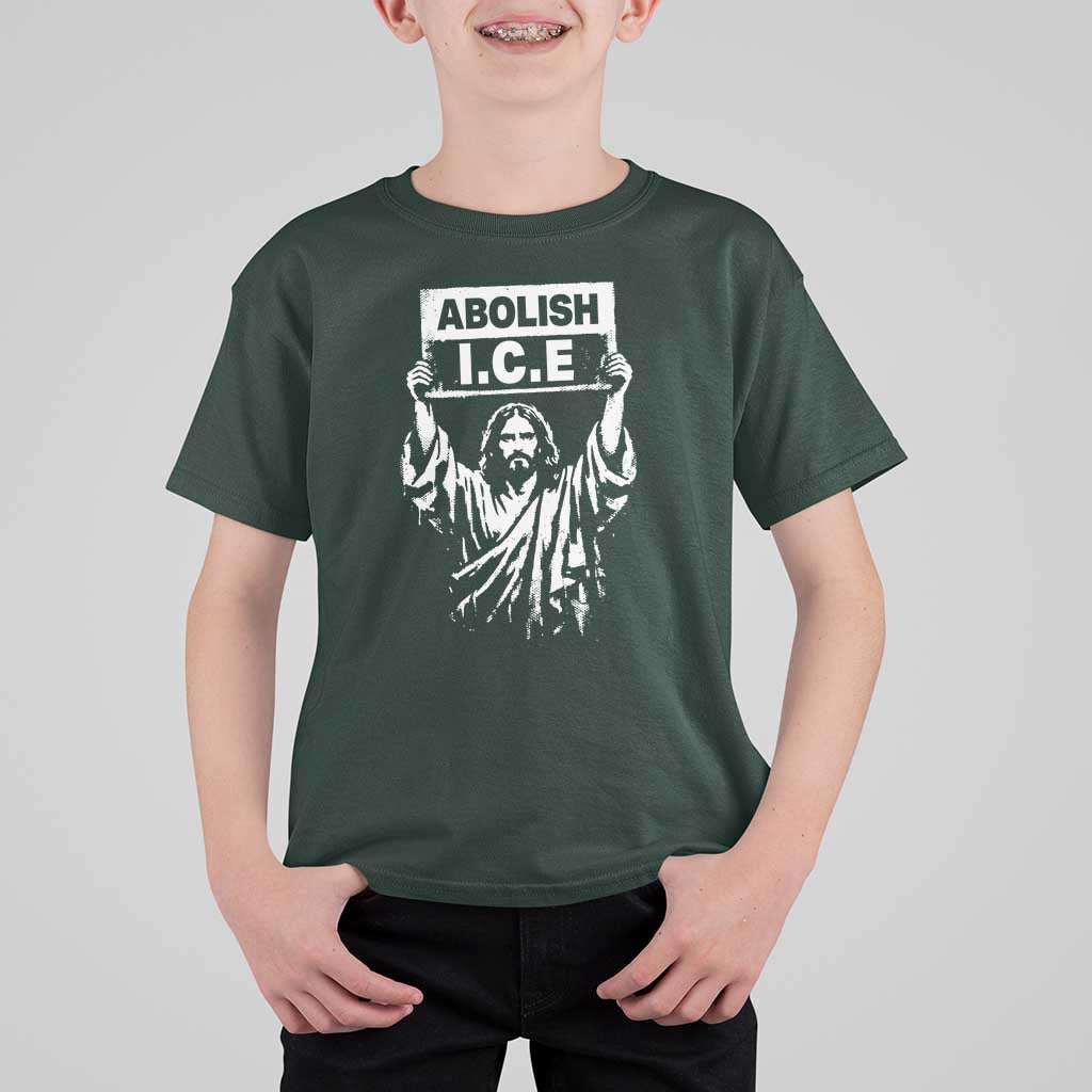 Jesus Abolish Ice Protest T Shirt For Kid Religious Faith Justice and Freedom Resistance