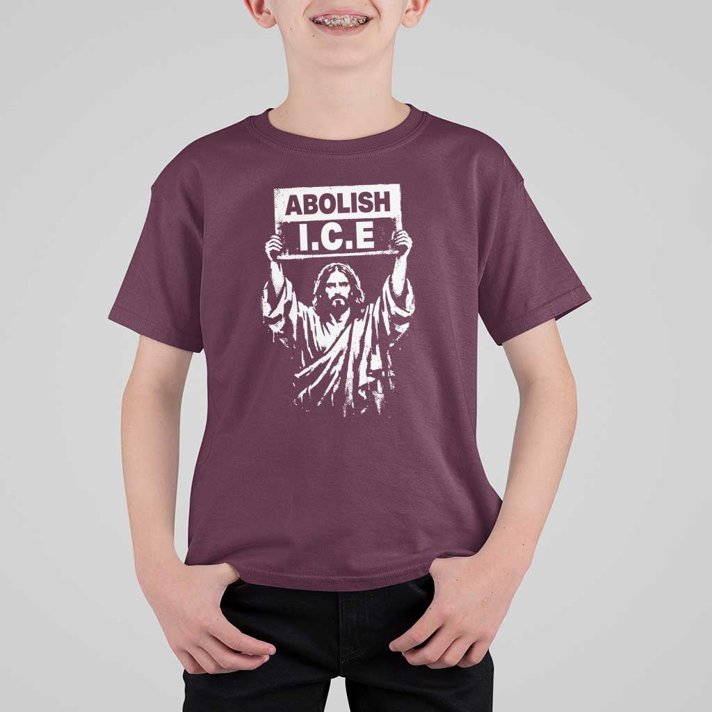 Jesus Abolish Ice Protest T Shirt For Kid Religious Faith Justice and Freedom Resistance