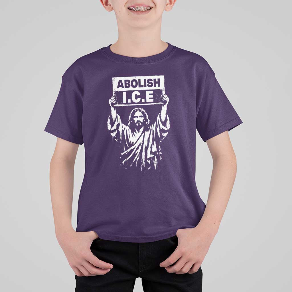 Jesus Abolish Ice Protest T Shirt For Kid Religious Faith Justice and Freedom Resistance
