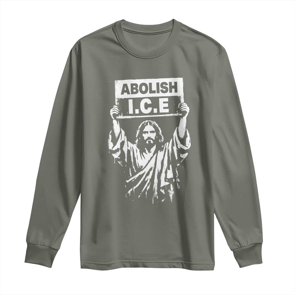 Jesus Abolish Ice Protest Long Sleeve Shirt Religious Faith Justice and Freedom Resistance