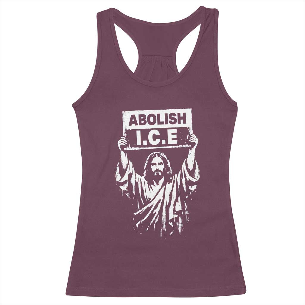 Jesus Abolish Ice Protest Racerback Tank Top Religious Faith Justice and Freedom Resistance