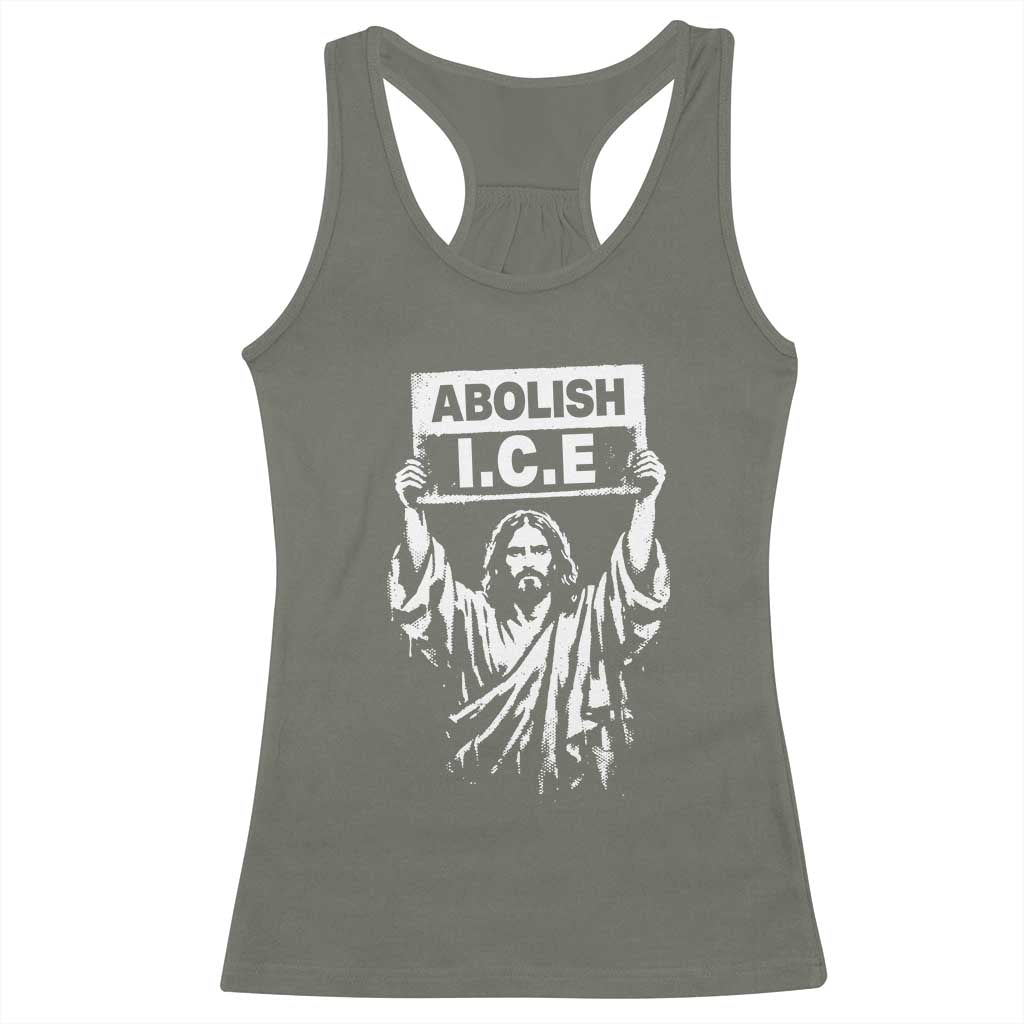 Jesus Abolish Ice Protest Racerback Tank Top Religious Faith Justice and Freedom Resistance