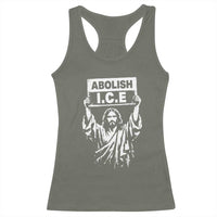 Jesus Abolish Ice Protest Racerback Tank Top Religious Faith Justice and Freedom Resistance