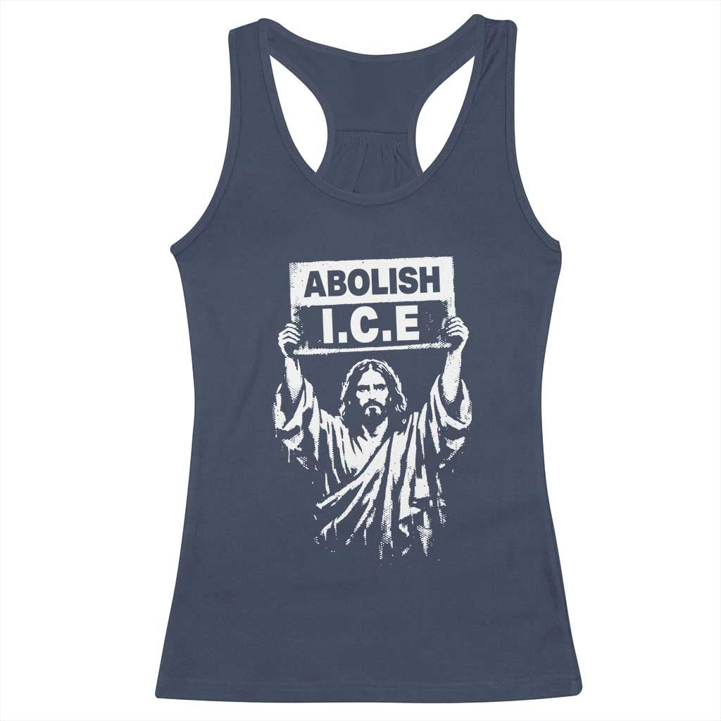Jesus Abolish Ice Protest Racerback Tank Top Religious Faith Justice and Freedom Resistance