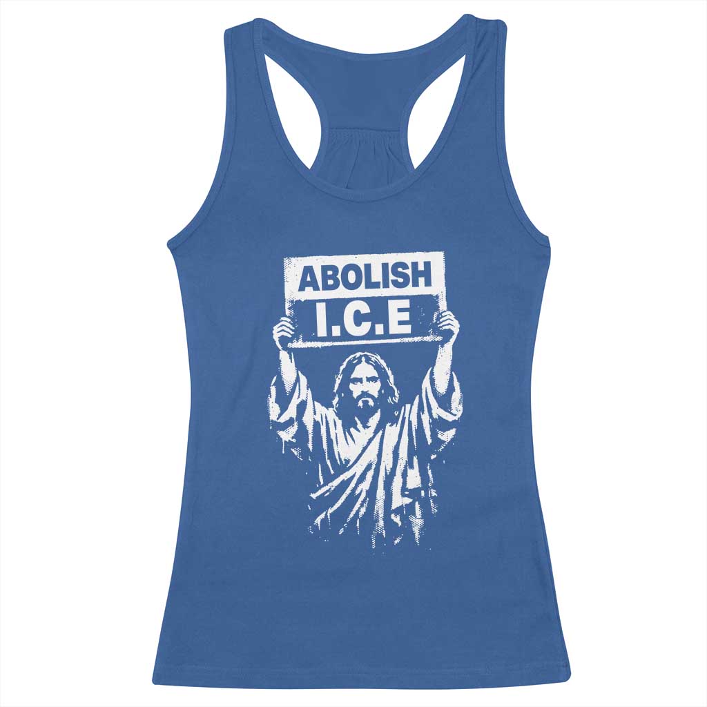 Jesus Abolish Ice Protest Racerback Tank Top Religious Faith Justice and Freedom Resistance