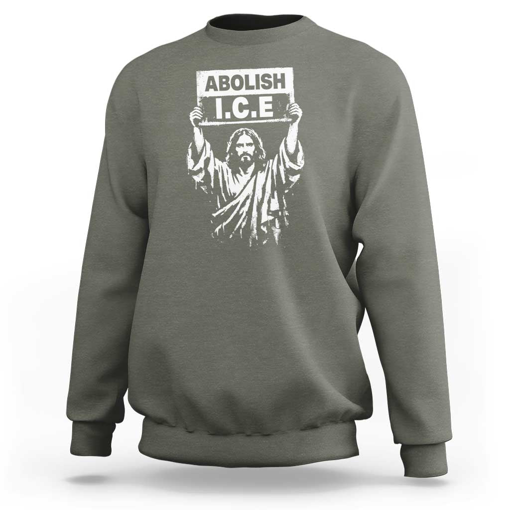 Jesus Abolish Ice Protest Sweatshirt Religious Faith Justice and Freedom Resistance
