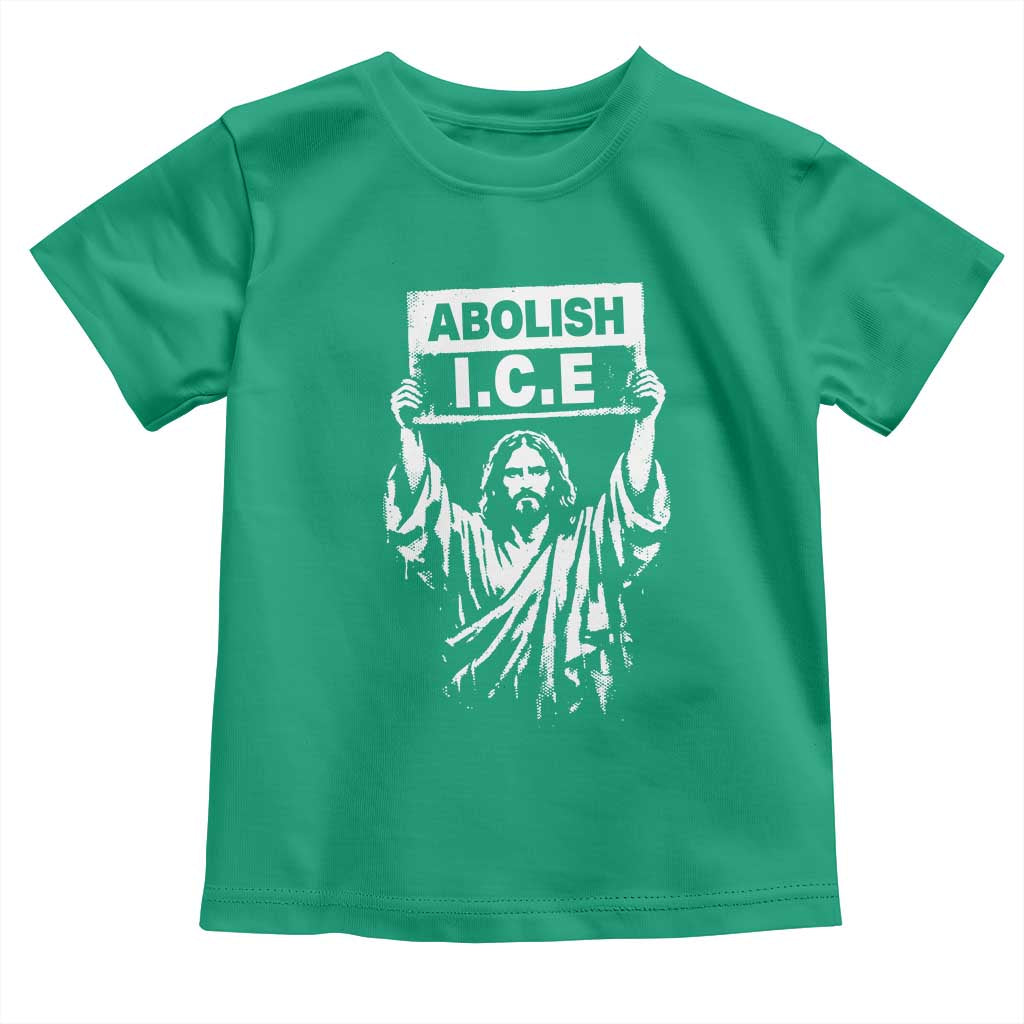 Jesus Abolish Ice Protest Toddler T Shirt Religious Faith Justice and Freedom Resistance