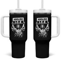 Jesus Abolish Ice Protest Tumbler With Handle Religious Faith Justice and Freedom Resistance