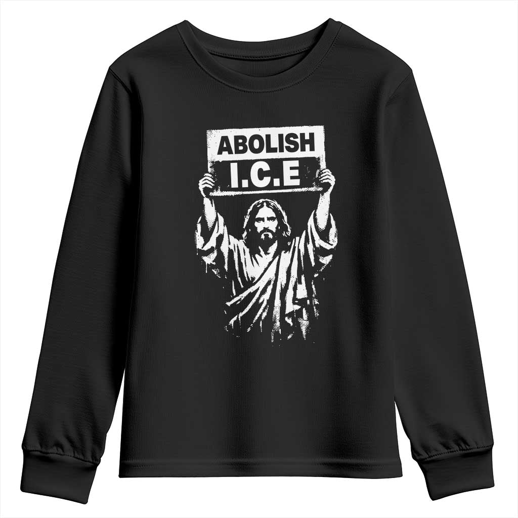 Jesus Abolish Ice Protest Youth Sweatshirt Religious Faith Justice and Freedom Resistance