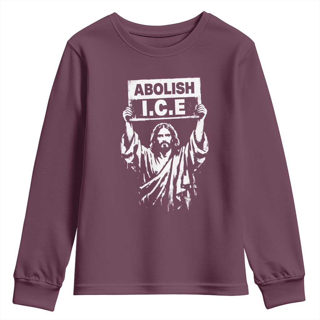Jesus Abolish Ice Protest Youth Sweatshirt Religious Faith Justice and Freedom Resistance