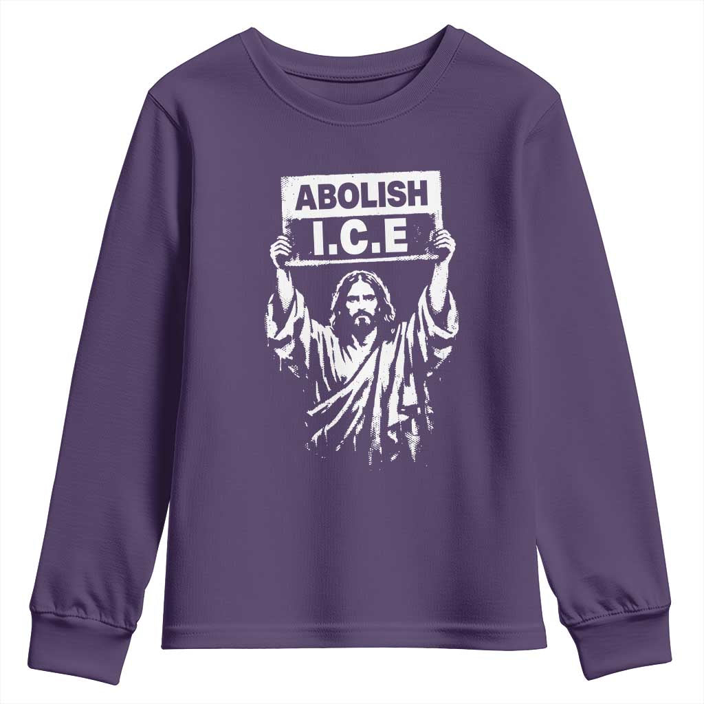 Jesus Abolish Ice Protest Youth Sweatshirt Religious Faith Justice and Freedom Resistance