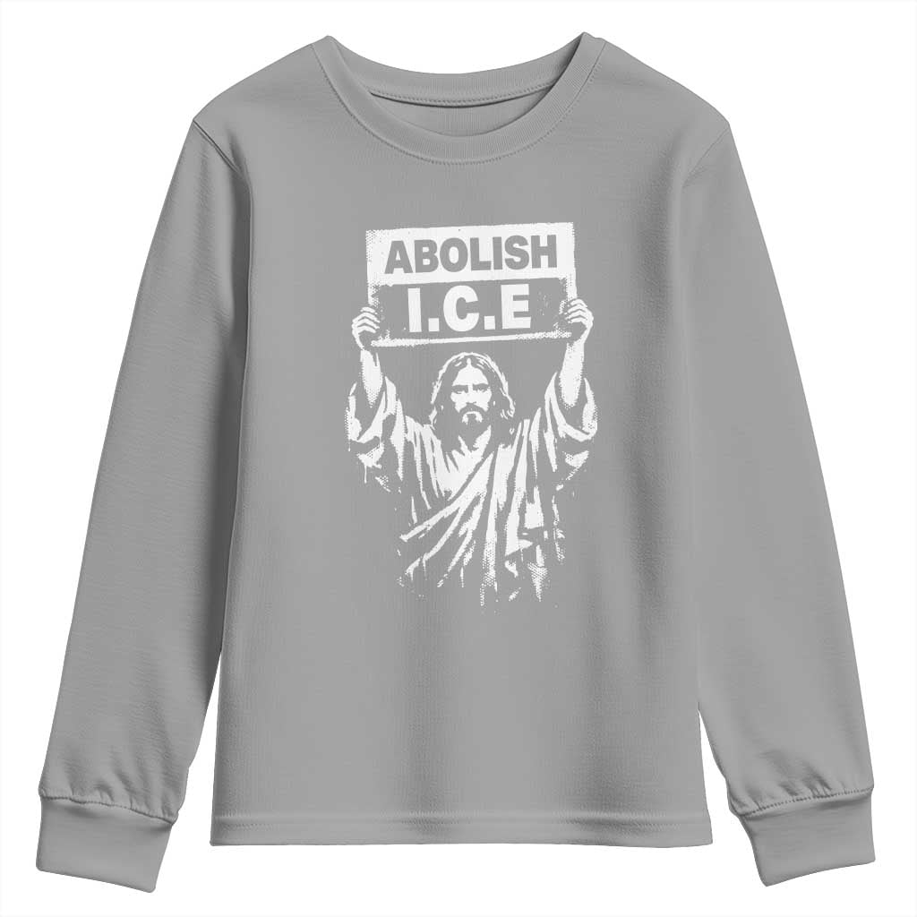 Jesus Abolish Ice Protest Youth Sweatshirt Religious Faith Justice and Freedom Resistance