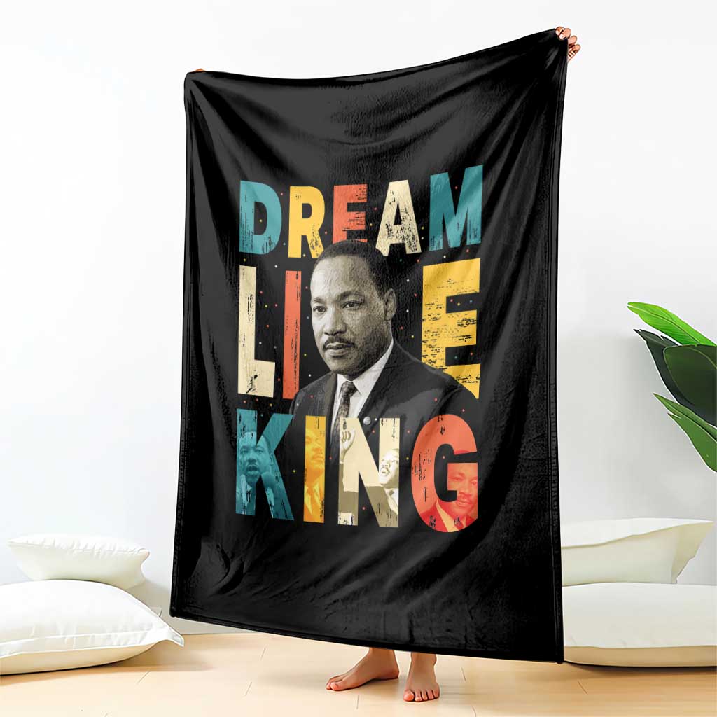 Dream Like King Inspirational MLK Graphic Throw Blanket Civil Rights Legacy Tribute