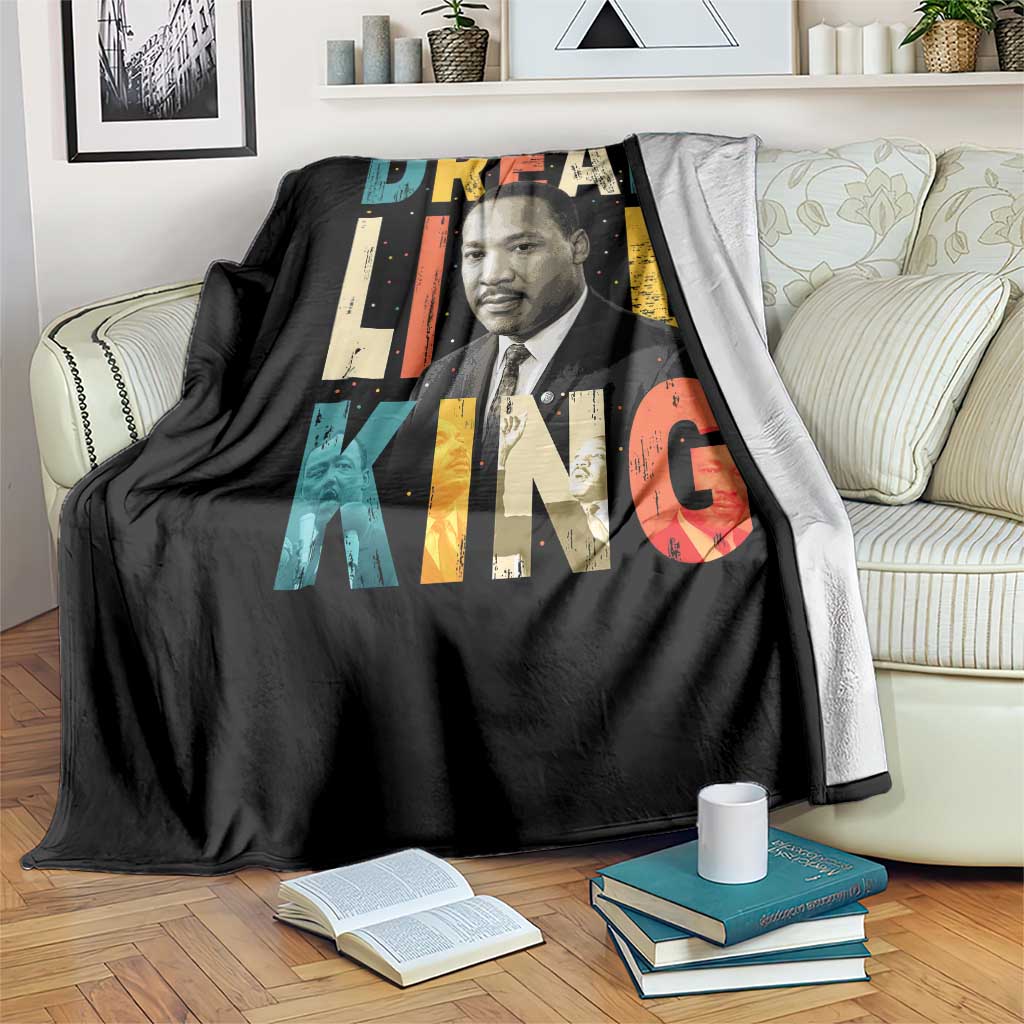 Dream Like King Inspirational MLK Graphic Throw Blanket Civil Rights Legacy Tribute