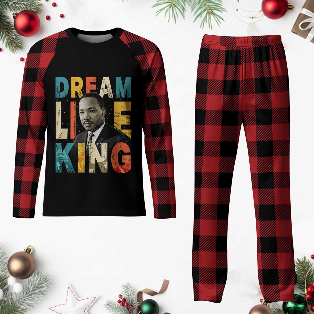 Dream Like King Inspirational MLK Graphic Plaid Pajama Set Civil Rights Legacy Tribute