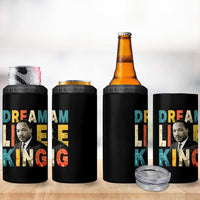 Dream Like King Inspirational MLK Graphic 4 in 1 Can Cooler Tumbler Civil Rights Legacy Tribute