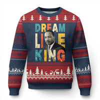 Dream Like King Inspirational MLK Graphic Ugly Christmas Sweater Civil Rights Legacy Tribute
