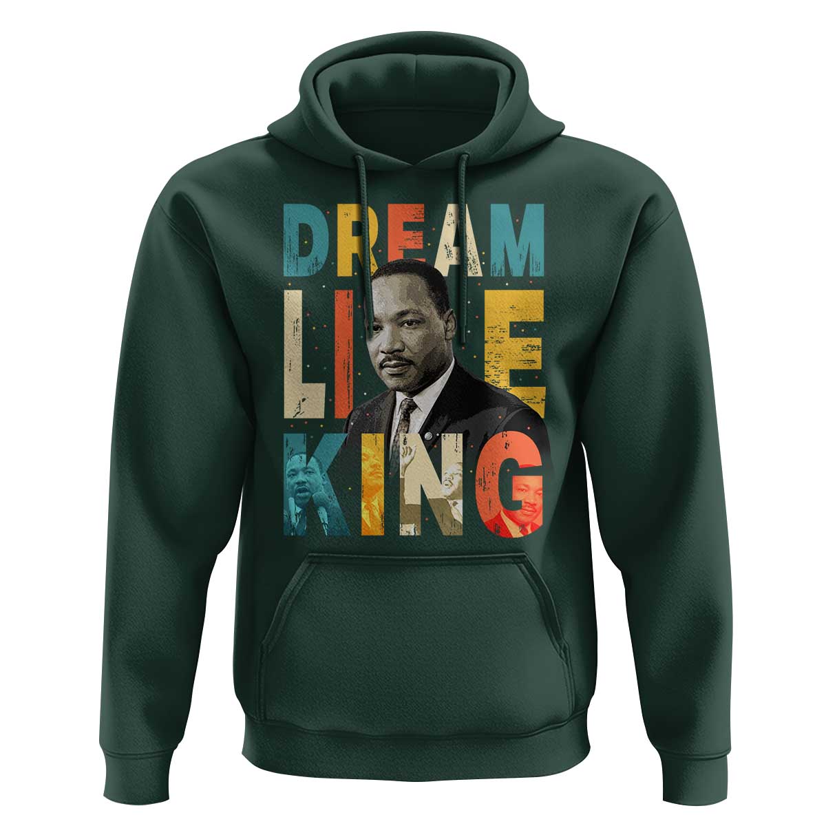 Dream Like King Inspirational MLK Graphic Hoodie Civil Rights Legacy Tribute