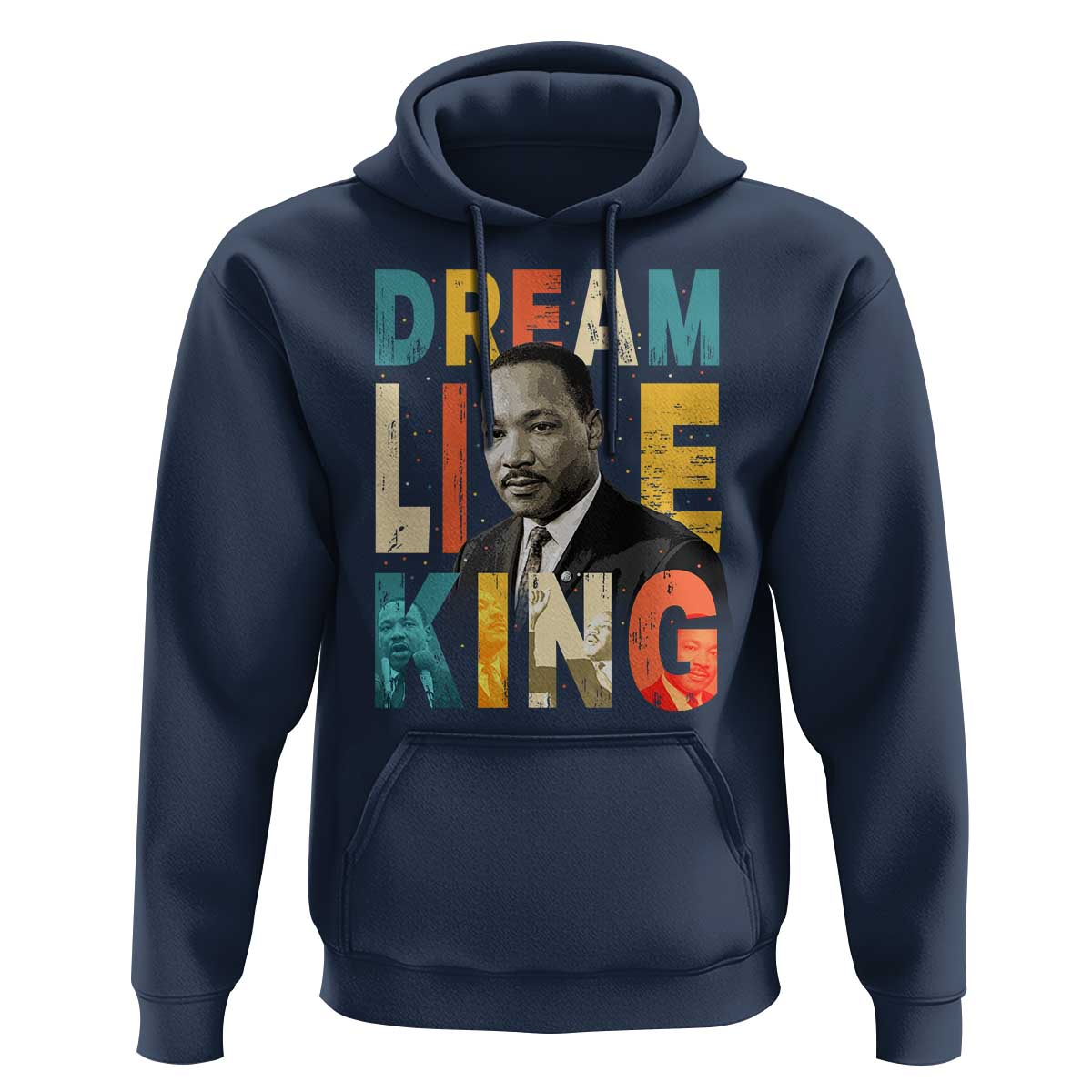 Dream Like King Inspirational MLK Graphic Hoodie Civil Rights Legacy Tribute