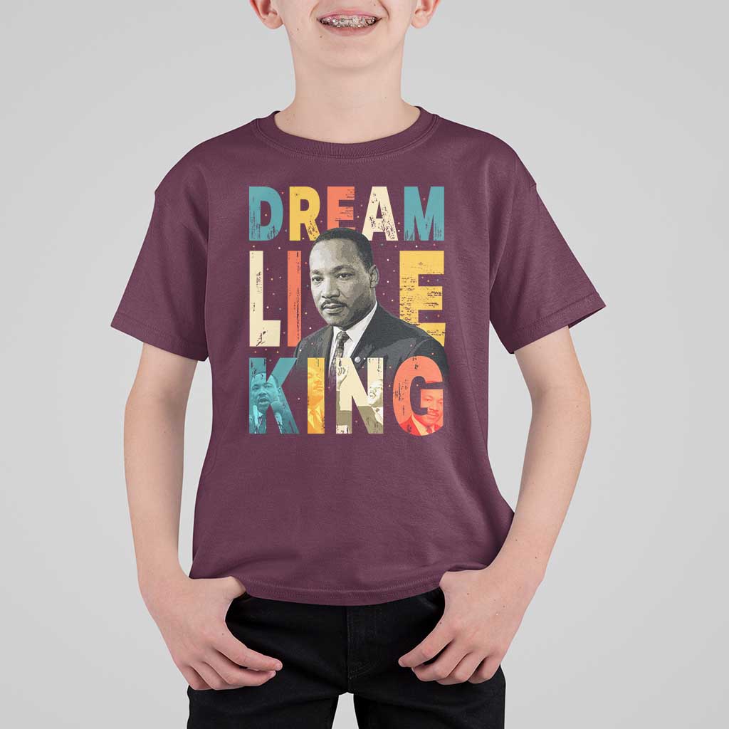 Dream Like King Inspirational MLK Graphic T Shirt For Kid Civil Rights Legacy Tribute