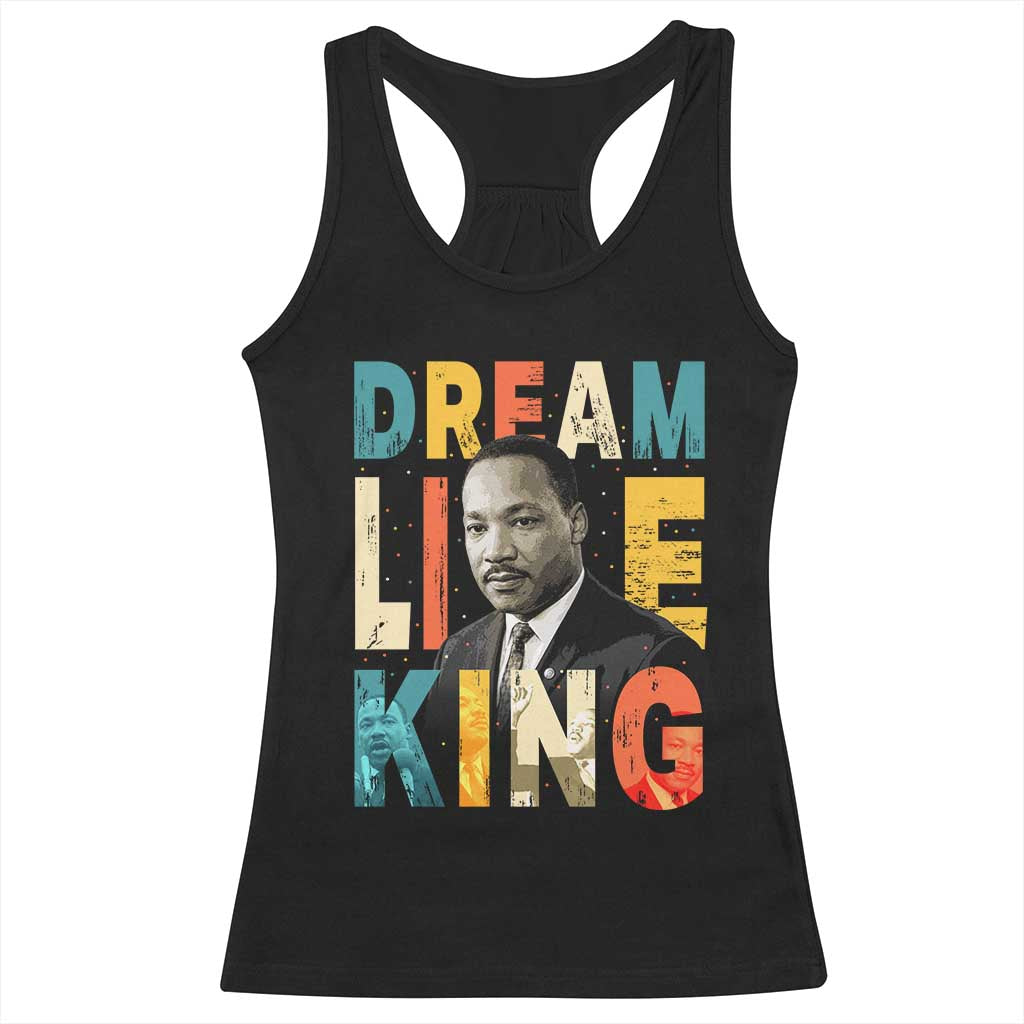 Dream Like King Inspirational MLK Graphic Racerback Tank Top Civil Rights Legacy Tribute