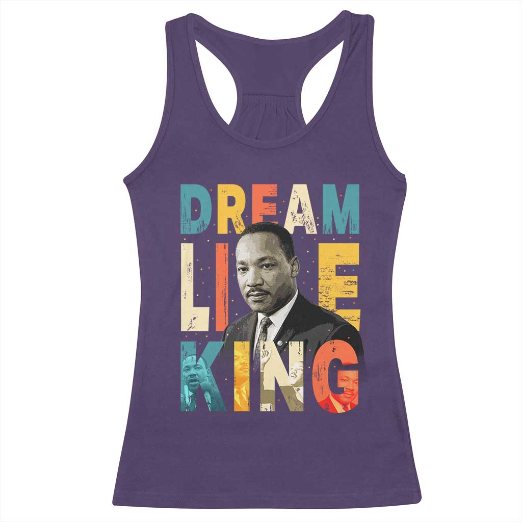 Dream Like King Inspirational MLK Graphic Racerback Tank Top Civil Rights Legacy Tribute
